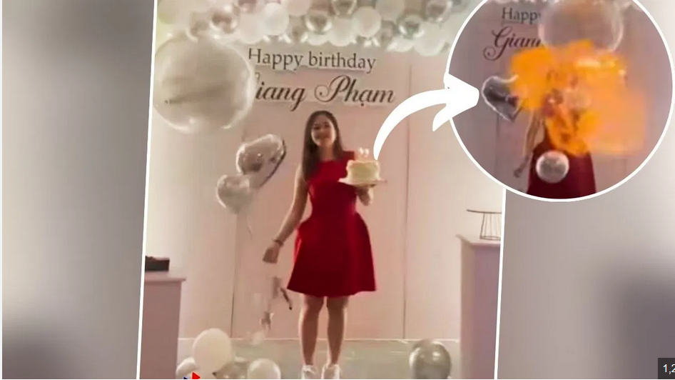 जन्मदिन समारोह के दौरान गुब्बारों में विस्फोट जन्मदिन समारोह के दौरान गुब्बारों में विस्फोट
